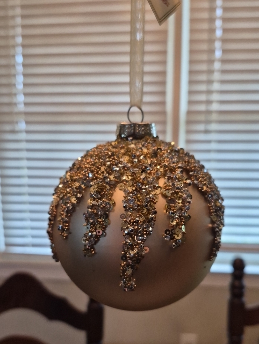 Mark Roberts Gold Sequin Beaded Holiday Ornament